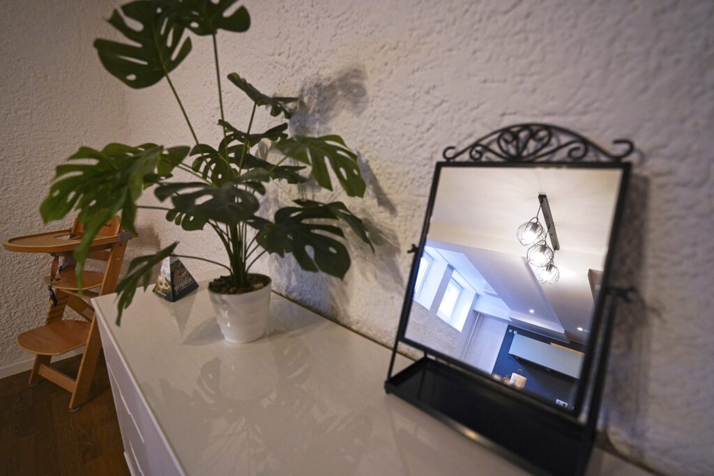 Kommode mit Spiegel in der Ferienwohnung Erholungsreich in Kelheim